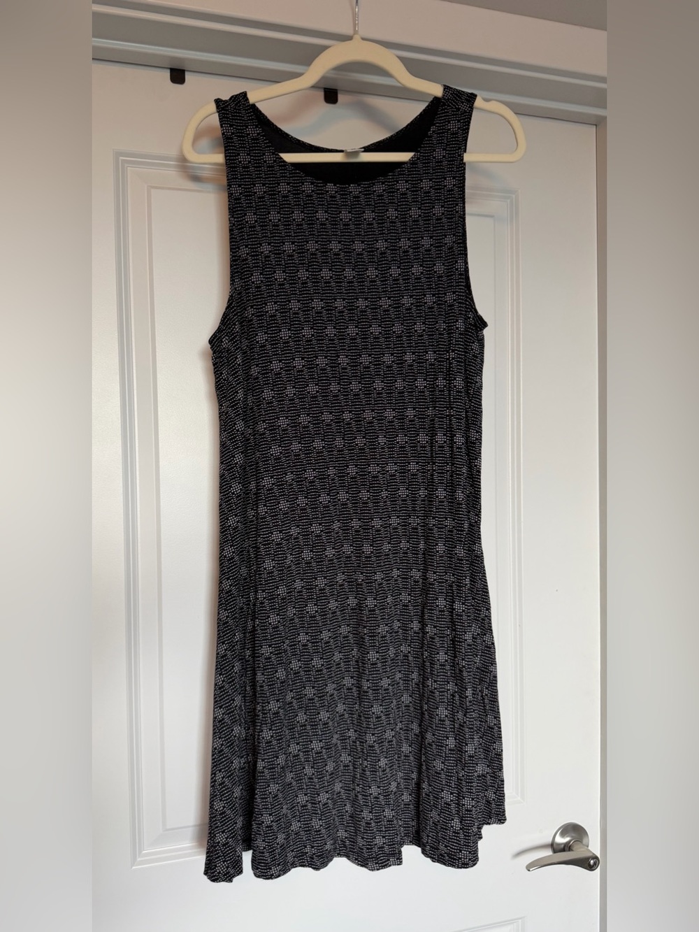 Old Navy Black White Print Fit & Flare Midi Dress XL